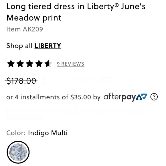 🏷 New J Crew Liberty floral long tiered dress 0 - Picture 4 of 7
